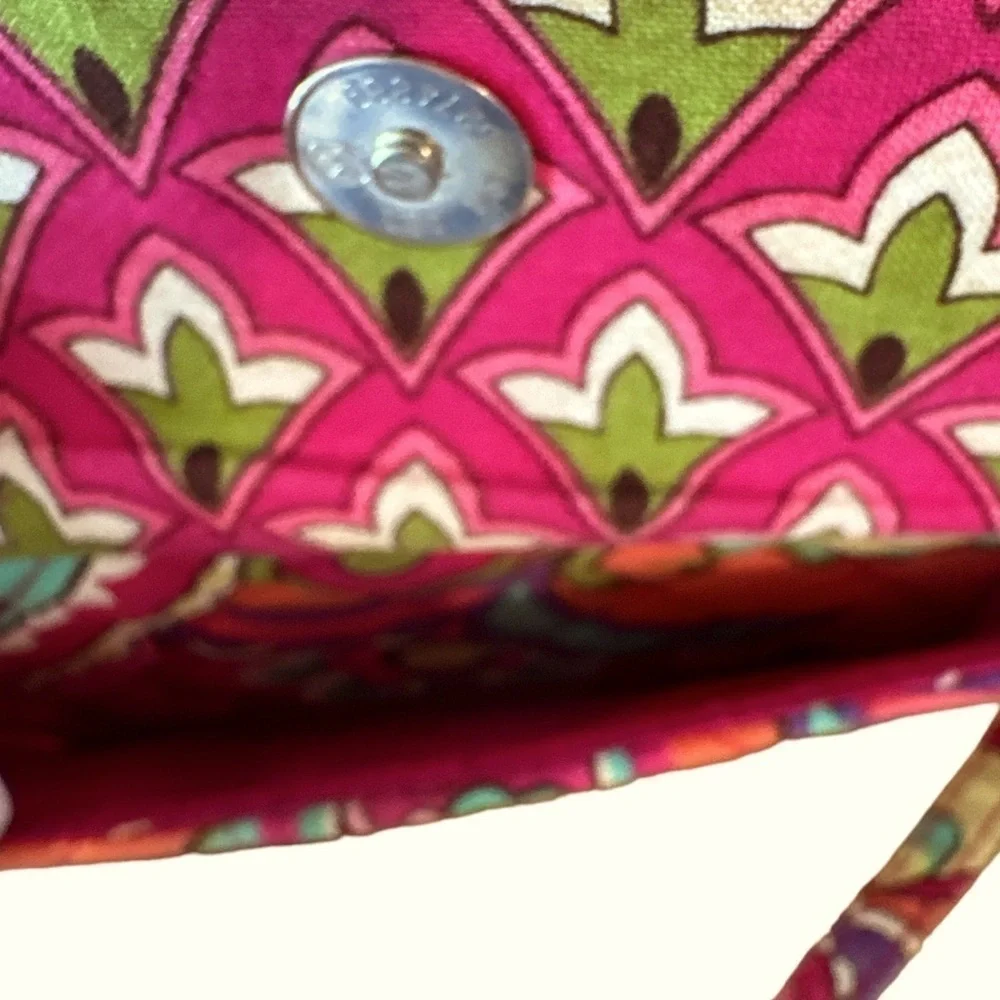Vera Bradley All In One Colorful Crossbody Wristlet Strap Double Zipper Wallet